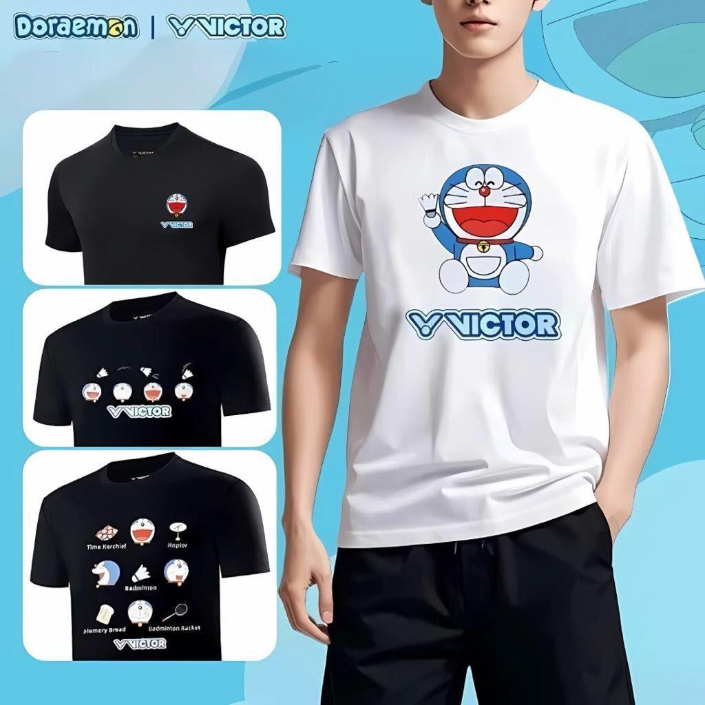เสื้อแบดวิคเตอร์ x Doraemon เสื้อแบดโดราเอมอนวิคเตอร์ ผ้าดี เสื้อกีฬาแบดมินตันเสื้อซ้อม ส่งไวจากไทยไม่พอใจยินดีคืนเงิน