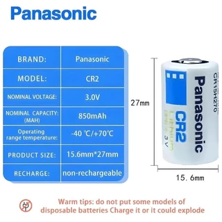 Panasonic CR123A/CR2 แบตเตอรี่ลิเธียม 3V สําหรับไฟฉาย/กล้อง