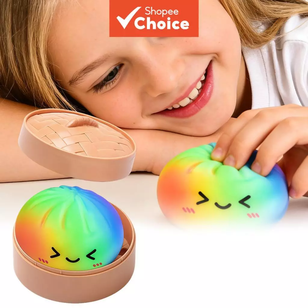 ของเล่น Baozi Squishy สีรุ้งขั้นสูง - ตัวช่วยคลายเครียดสุดน่ารักและสมจริงสําหรับเล่นสนุก 1 ชิ้น