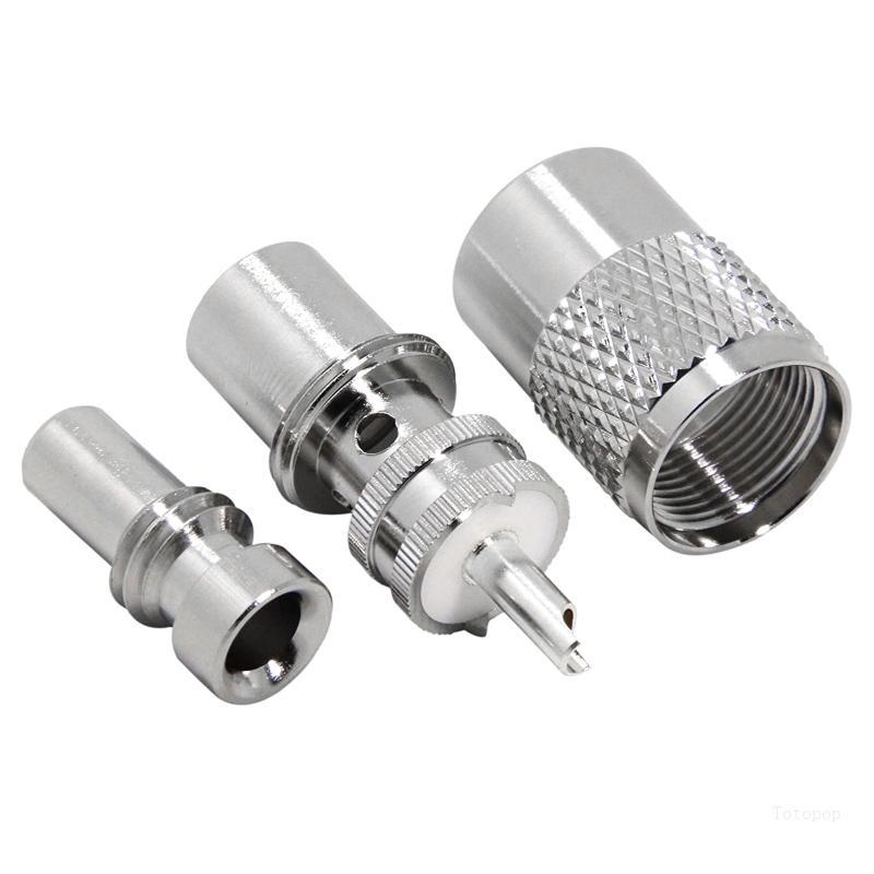 Connector UHF Male Plug PL259 Solder RG8X RG59 RG8 Cable Silver Color