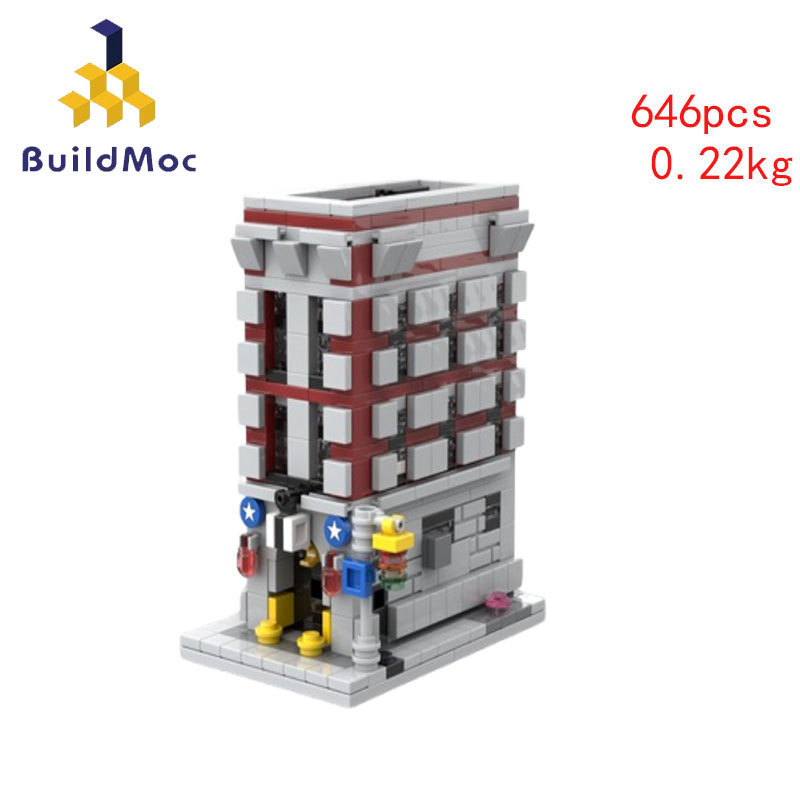Mini 75827 Ghost Busters Firehouse Building Blocks ประกอบของเล่นของขวัญเด็ก 646PCS อิฐบล็อกของเล่นสํ