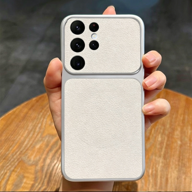 เคสโทรศัพท์กรอบใหญ่สไตล์หรู ผิวสัมผัสเหมือนหนังจริง กันลื่น กันกระแทก สำหรับ Samsung ss Galaxy S26 S25 S24 S23 S22 S21 Ultra S20 FE Plus S26 + S25 + S24 + S23 + S22 + S21 + S21 + 4G 5G 2026