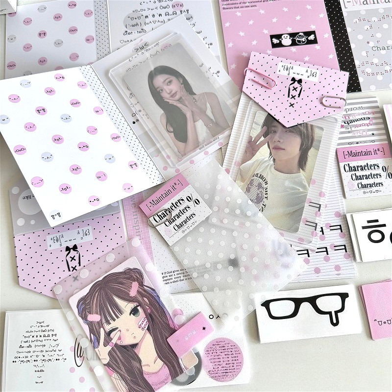 12 ชิ้น/เซ็ต Kaomoji สติกเกอร์ปิดผนึกการ์ดอวยพรชุดวัสดุบรรจุภัณฑ์ DIY ตกแต่ง