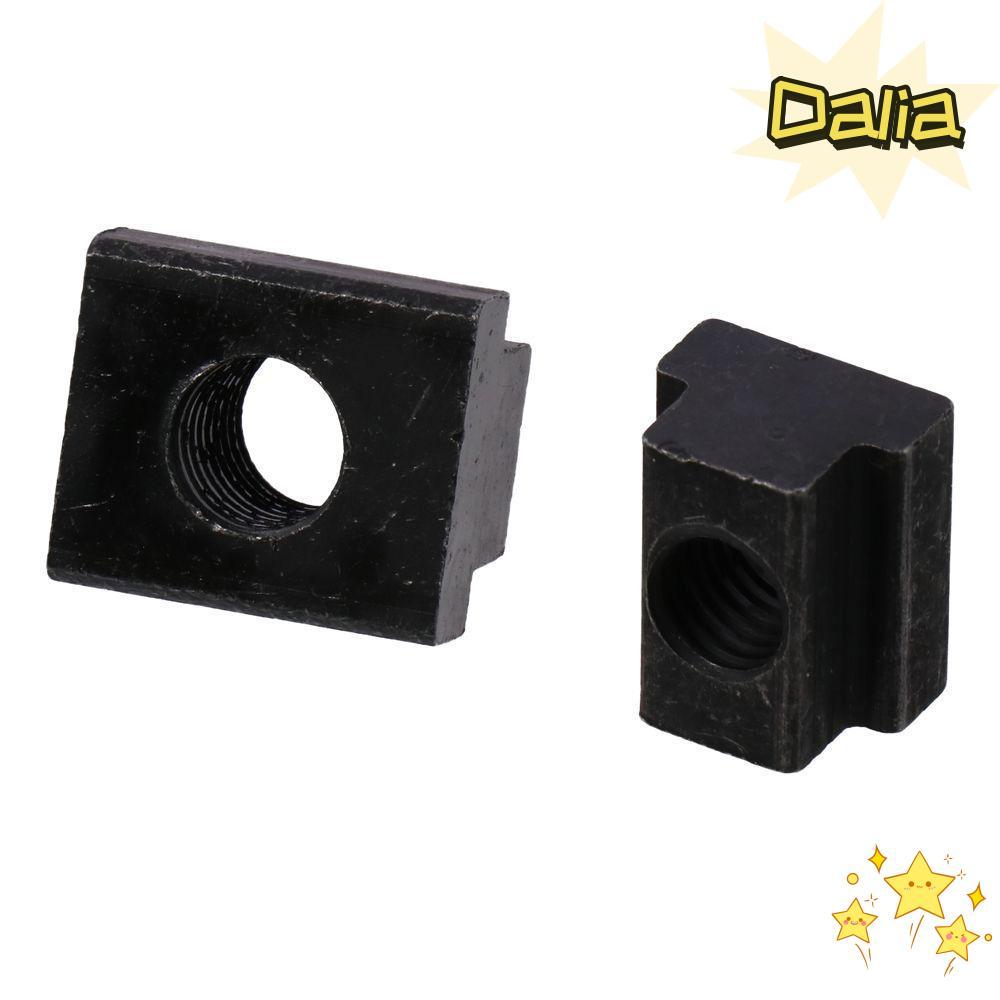 DALIA 10 ชิ้น T Slot Nuts, Black Oxide M6 M8 M10 M12 Tapped Through Slot Nuts, คุณภาพสูงเหล็กคาร์บอน