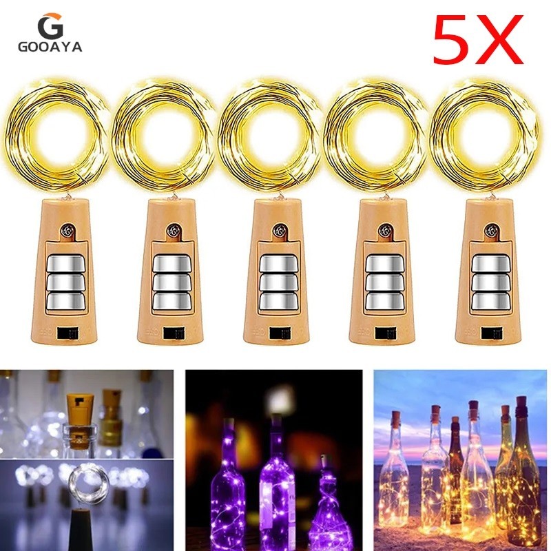 5pcs Bar LED Wine Bottle Cork String Fairy Lights Holiday Decoration Garland Fairy Lights Christmas 