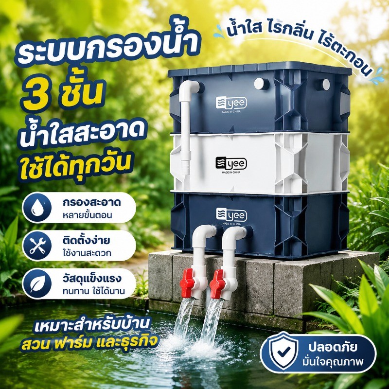 COD กล่องกรองน้ำตู้ปลา รุ่นปรับปรุง 2.0 ระบบกรองหมุนเวียน 2/3 ชั้น ไม่ต้องเปลี่ยนน้ำ มีหลายขนาด ปกป้องสุขภาพปลา