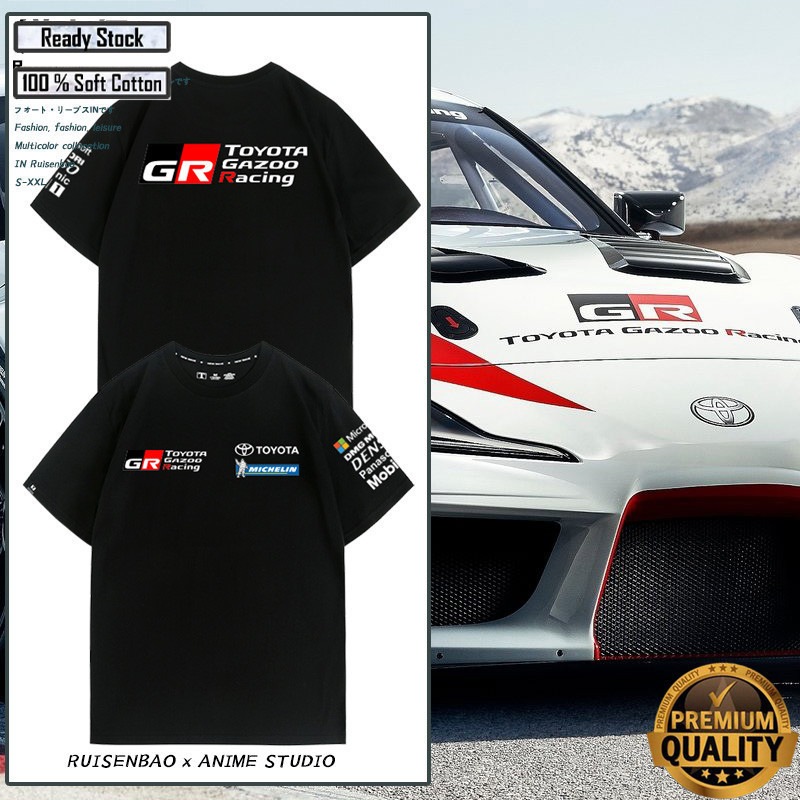 โตโยต้า GR86 Custom Car Club WRC อุปกรณ์เสริมการแข่งขัน เสื้อผ้าฝ้ายแขนสั้นของผู้ชายพรีเมี่ยมนุ่ม