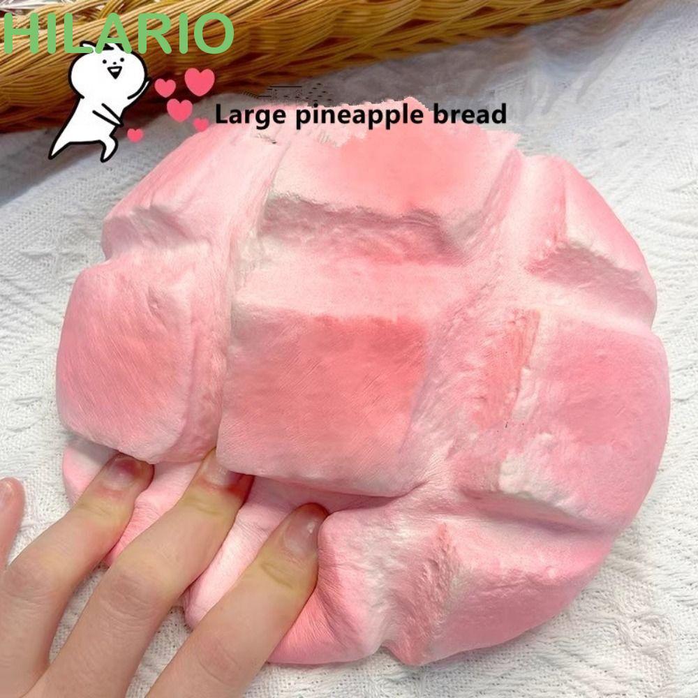 HILARIO Bread Squishy ของเล่น, จําลองช้า Rising Sensory Fidget ขนมปัง, เด็กขนาดใหญ่นุ่มยืดหยุ่นสมจริงสับปะรด Bun Squishy ของขวัญวันเกิด