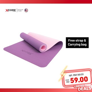 TPE Yoga Mat Anti-Slip Dual Layer with Alignment Guide 6mm / 8mm