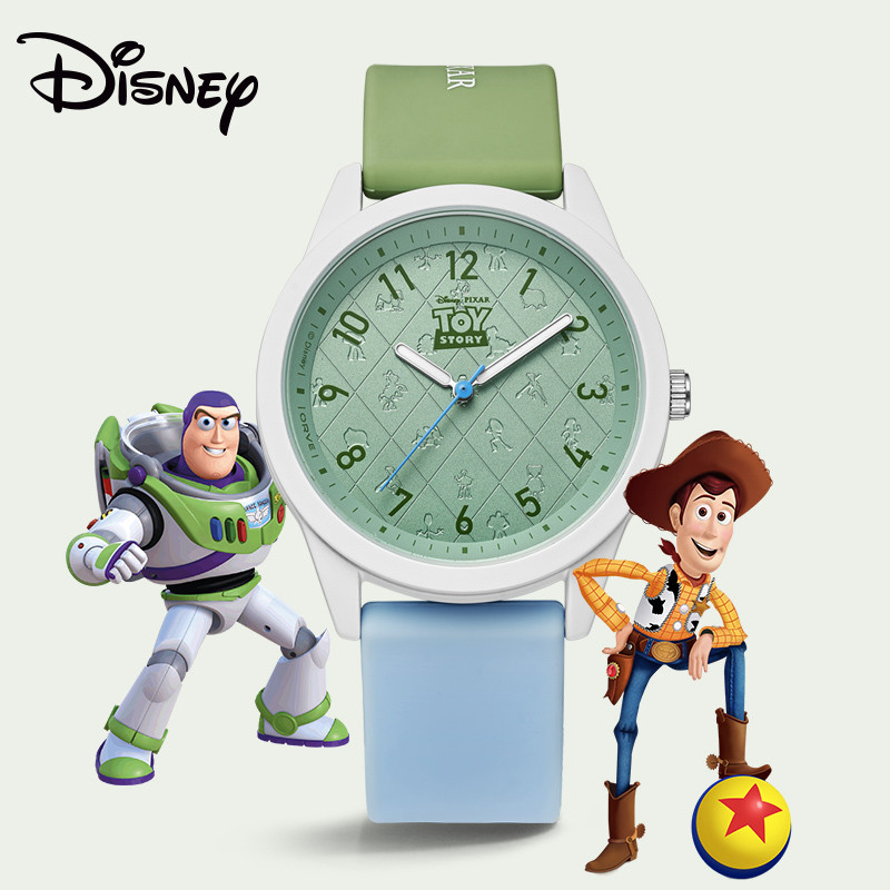 นาฬิกา Disney Toy Story ของแท้ สำหรับเด็ก ผู้ชาย ผู้หญิง หน้าปัดเรืองแสง สายซิลิโคนเบา กันน้ำ 3ATM ของขวัญวันเกิด น่าใส่ทุกวัน