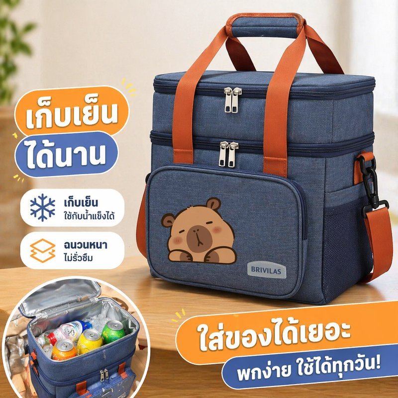 กระเป๋าเก็บความเย็น กระเป๋ากันความร้อน ถุงเก็บเบียร์ ฟอยล์อลูมิเนียม สองชั้น พกพา ปิคนิค