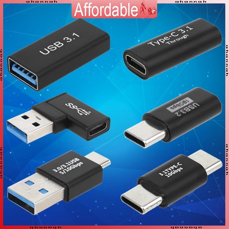 AH USB C ถึง Type C ชายหญิงชาร์จตัวแปลงข้อมูลการเชื่อมต่อ Extender