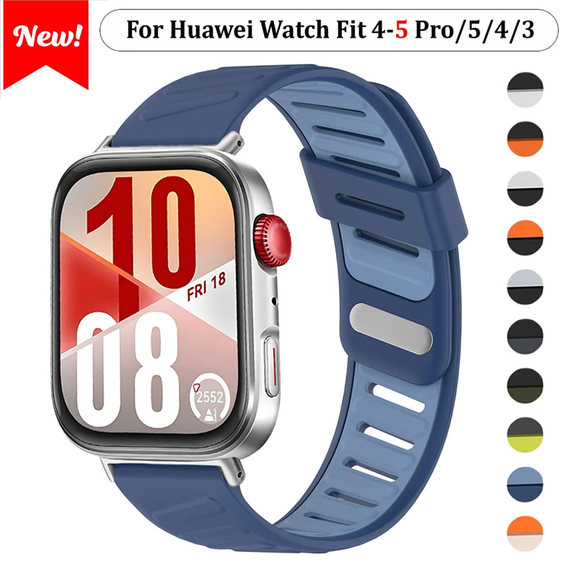 กีฬาซิลิโคนสําหรับ HUAWEI WATCH Fit 5 Fit5 Pro สายคล้องคอสําหรับ Fit 3 4 Fit4 Pro สร้อยข้อมืออุปกรณ์เสริม