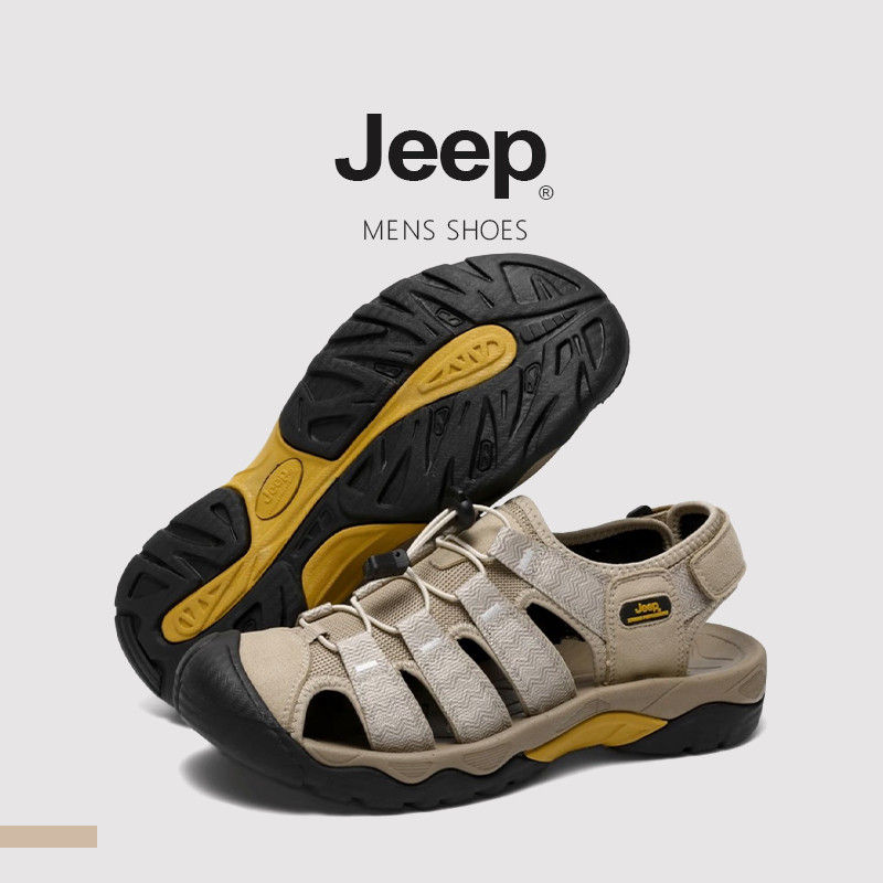 JEEP รองเท้าแตะกันลื่นสําหรับผู้ชายสไตล์ใหม่ลุยกลางแจ้งชายหาดเดินป่า S