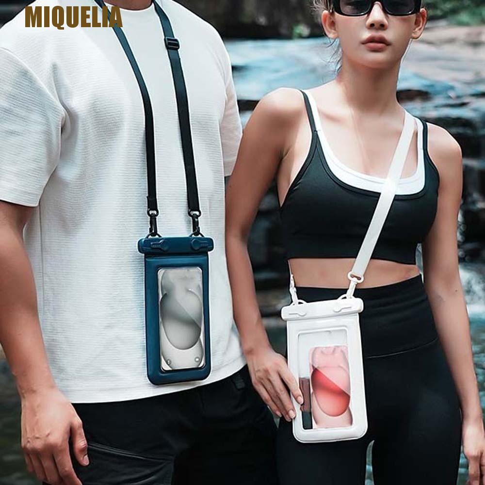 MIQUELIA กระเป๋าใส่โทรศัพท์กันน้ํา,ความจุขนาดใหญ่ปิดผนึกโปร่งใสห้อยคอกระเป๋า,แบบพกพาสายรัดปรับได้น้ํ
