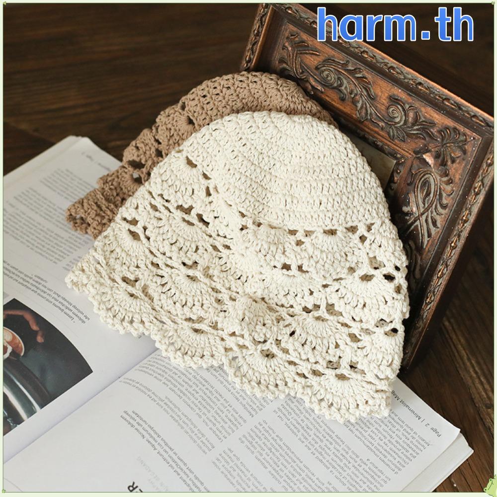 หมวกcrochetมือนิยมแบบเรโทร สำหรับผู้หญิง สไตล์คลาสสิกและสวมใส่ง่าย