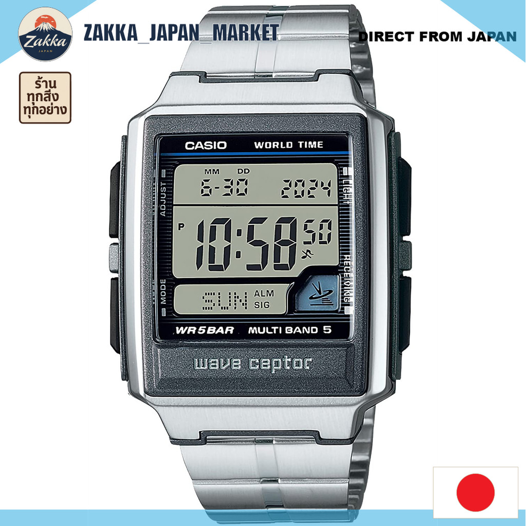 "CASIO WV-59RD-1AJF" WAVE CEPTOR นาฬิกาข้อมือผู้ชาย ระบบรับสัญญาณวิทยุ ดีไซน์คลาสสิก สีเงิน [ของแท้ในญี่ปุ่น] 【DIRECT FROM JAPAN】