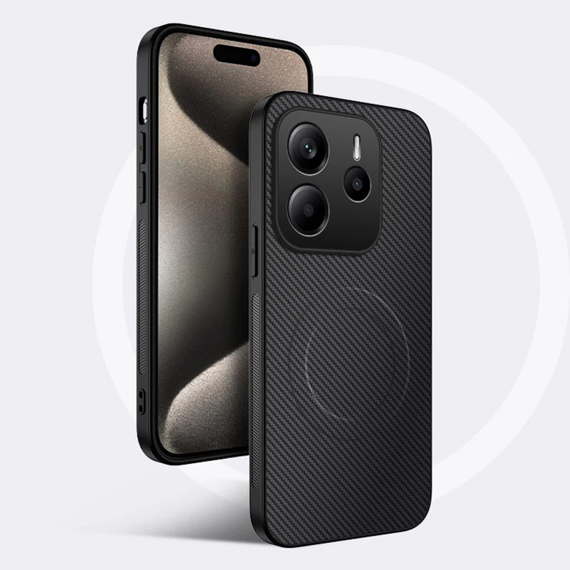 สําหรับ Xiaomi Redmi Note 14 13 12 11 10 9 Pro Plus 14 Pro+ 14S 11S 10S 9S คาร์บอนไฟเบอร์หนังแม่เหล็กโทรศัพท์กรณีกล้องป้องกันกันกระแทกซิลิโคนนุ่มฝาครอบ