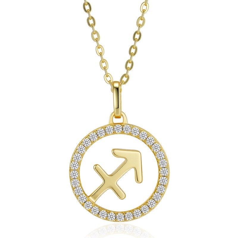 S925 เงินสเตอร์ลิงเครื่องประดับ Fine VVS Moissanite Zodiac จี้ของขวัญผู้หญิงสร้อยคอ