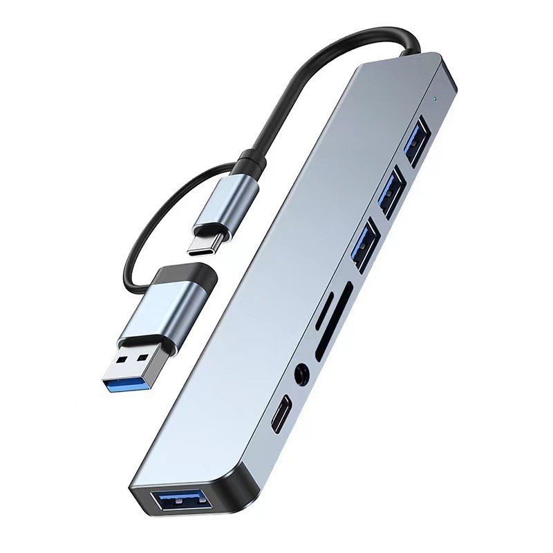 8in2/7 in1/8in1 USB C HUB ประเภท C ถึงอะแดปเตอร์ HDMI USB3.0 RJ45 เครื่องอ่านการ์ด OTG SD/TF U SDการ์ดรีดเดอร์