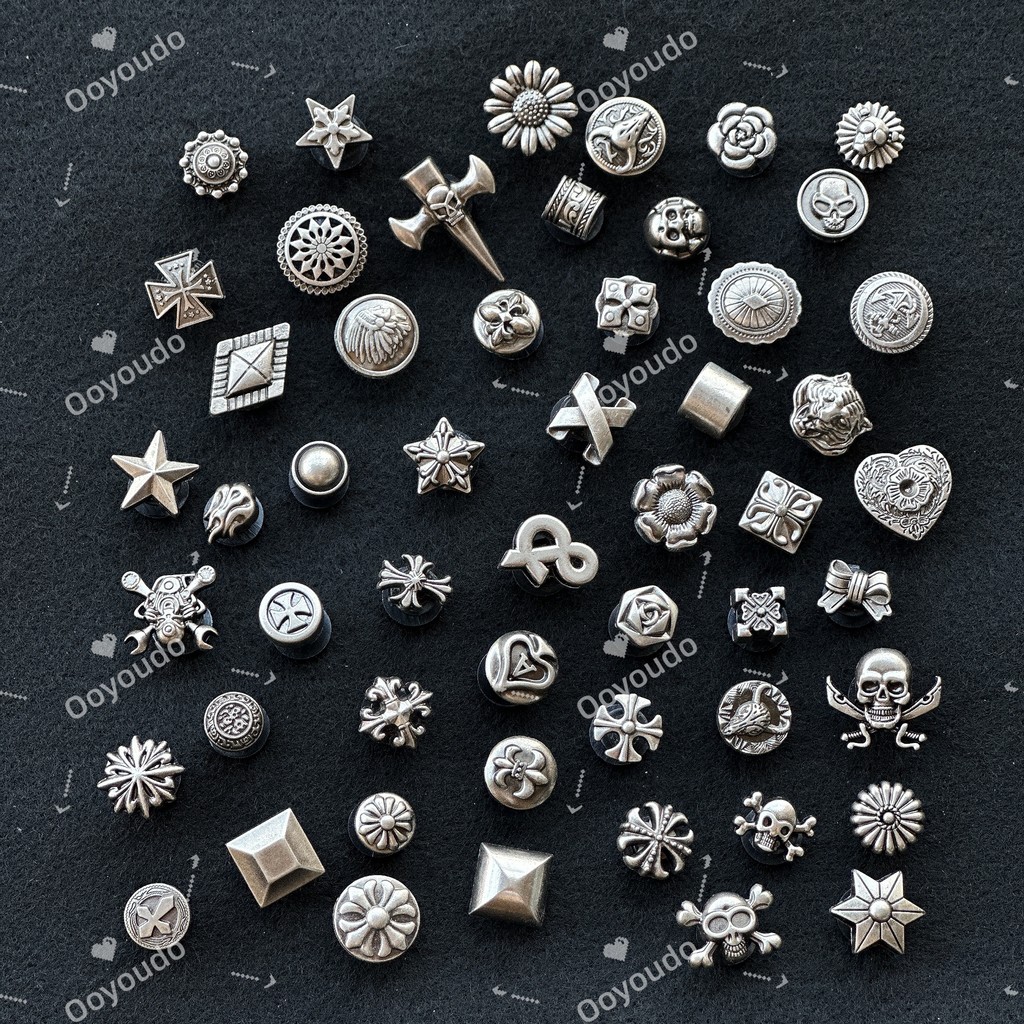 เครื่องรางรองเท้าโลหะพังก์วินเทจสุ่มผสม - DIY INS Clog Buckle Pins