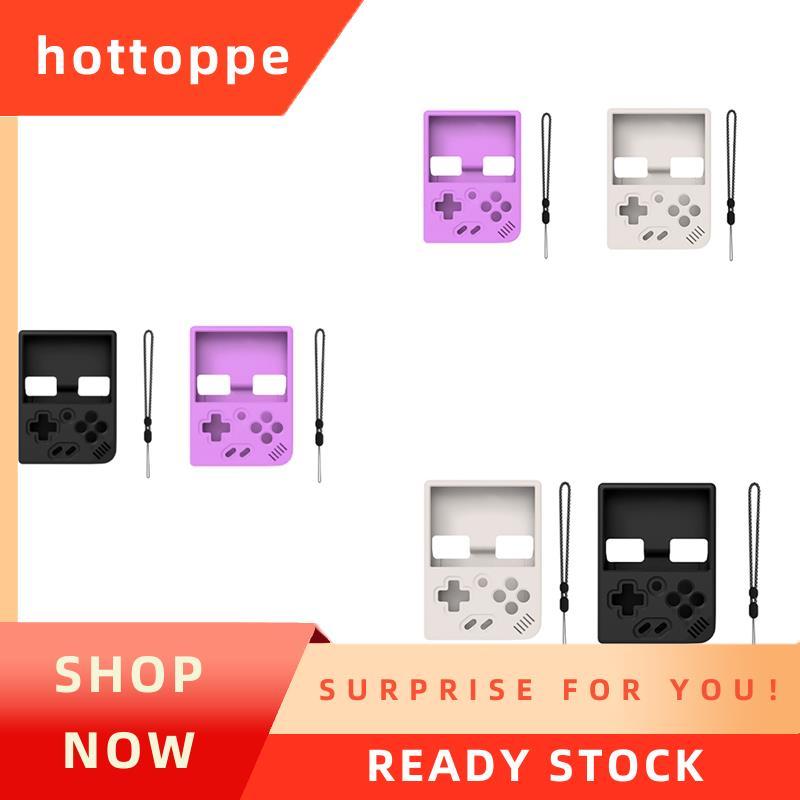 hottoppeSoft Skin Case สําหรับ MIYOO Mini Plus เกมคอนโซลซิลิโคนฝาครอบป้องกัน,พร้อมกันลื่นและเชือกเส้นเล็กติดตั้งง่ายใช้งานง่ายสีดําและสีม่วง