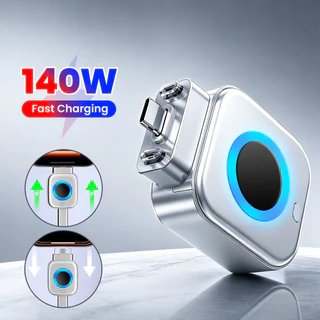 140W Auto Power Cutoff Charge Type-C Adapter Fast Charge Safety Separator ตัดไฟอัตโนมัติ