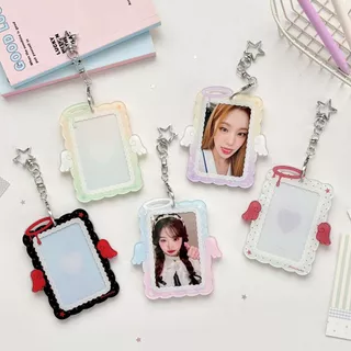 👼เคสใส่การ์ดอะคริลิคปีกนางฟ้าสองสี น่ารัก ใส่บัตรประจำตัว การ์ดคอลเลคชัน ปกป้องการ์ดไม่ขูดรอย
