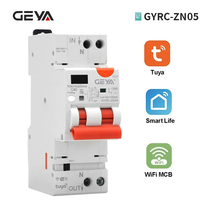 ที่เชื่อถือได้ TUYA WIFI RCBO LED ปรับสมาร์ท Circuit Breaker Residual Current Circuit Breaker พร้อม 