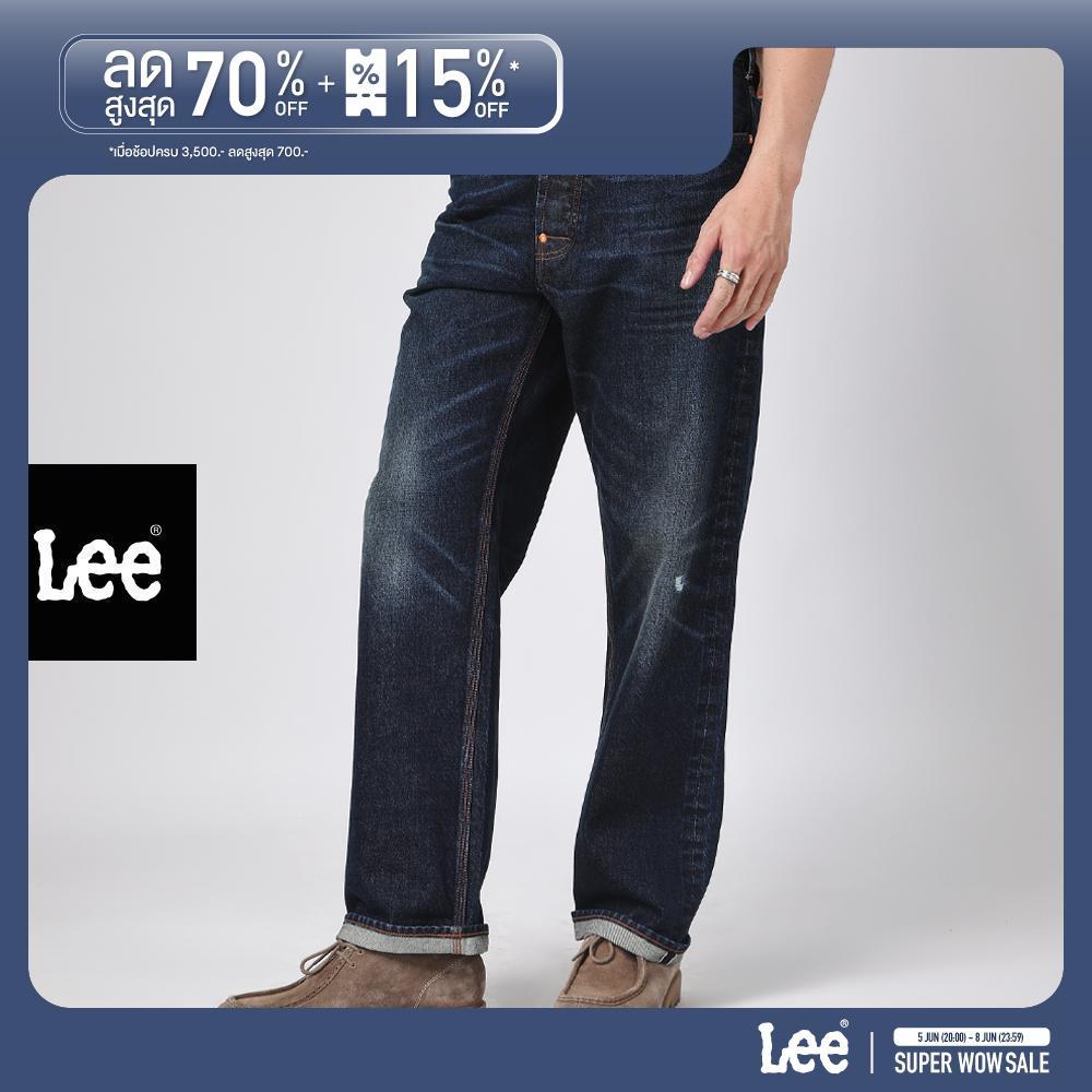 LEE กางเกงยีนส์ (ริมน้ำเงิน) Selvedge 3 years Wash Jouney คอลเลคชั่น 101 เอวสูงทรงกระบอก รุ่น LE S126MRETN02 สียีนส์เข้ม