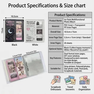 อัลบั้มรูป ที่เก็บการ์ด ขนาด12*15.5CM มี20หน้า กันรอย เก็บรูปถ่ายไอดอล สไตล์เกาหลี ของขวัญวันเกิด