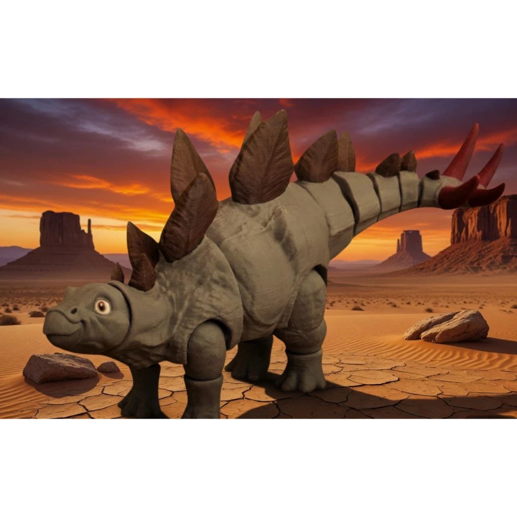 Cuero Jurassic Flexi Articulion Stegosaurus ของเล่นไดโนเสาร์คอลเลกชันที่ไม่ซ้ําใคร