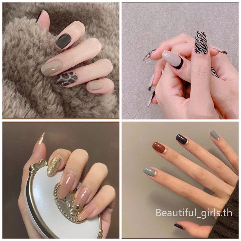 Y141-Y160 พร้อมส่ง!! ️ เล็บเจล 24 ชิ้น เล็บปลอมสําเร็จรูป ดีไซน์น่ารัก