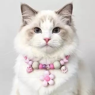 wen.W2 🐱💖 สร้อยคอแมวน่ารัก ปลอกคอหมา ลายดอกไม้หลากสี สำหรับสัตว์เลี้ยง นุ่มใส่สบาย ปรับขนาดได้
