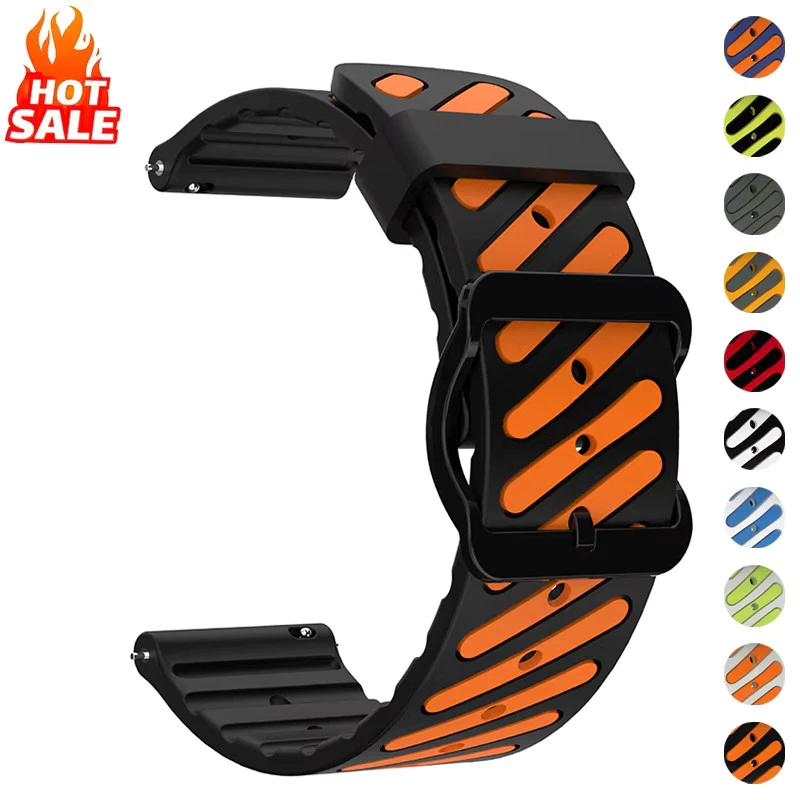 22 มม.สายคล้องคอซิลิโคนสําหรับ Huawei GT6/5/4 46 มม. Amazfit Balance 2/1 สําหรับ Garmin forerunner 265/965/970 สําหรับ Xiaomi นาฬิกา S5 S4 S3 สาย Band