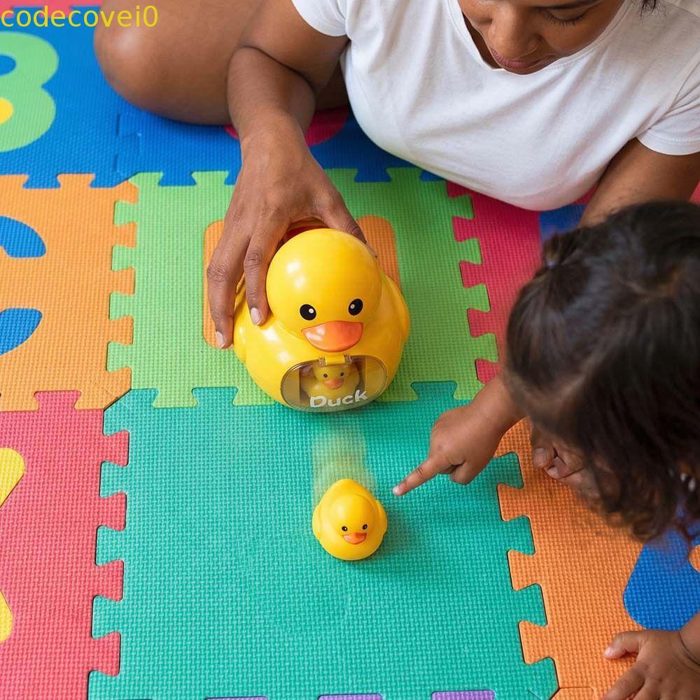 CODECOVEI Mini Press Go Ejector Vehicles, Early Education Parent-Child Interactive Yellow Duck Launc