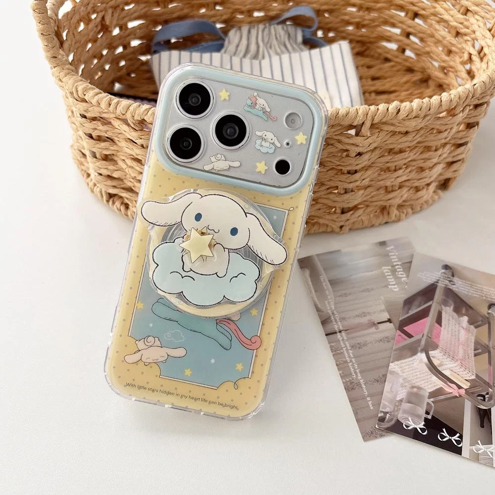 ปลอกปกแข็งเข้ากันได้กับ iPhone 15 15Pro 15ProMax 16 16Pro 16ProMax 17 17Pro 17ProMax เคสแม่เหล็กลายสุนัขน่ารัก