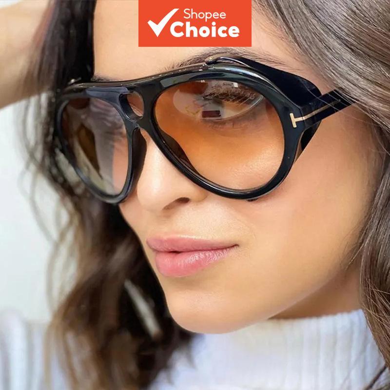 มาใหม่ล่าสุด Punk T-shape แว่นตากันแดดขนาดใหญ่ Unisex Retro Aviator Double Bridge Uv Protection
