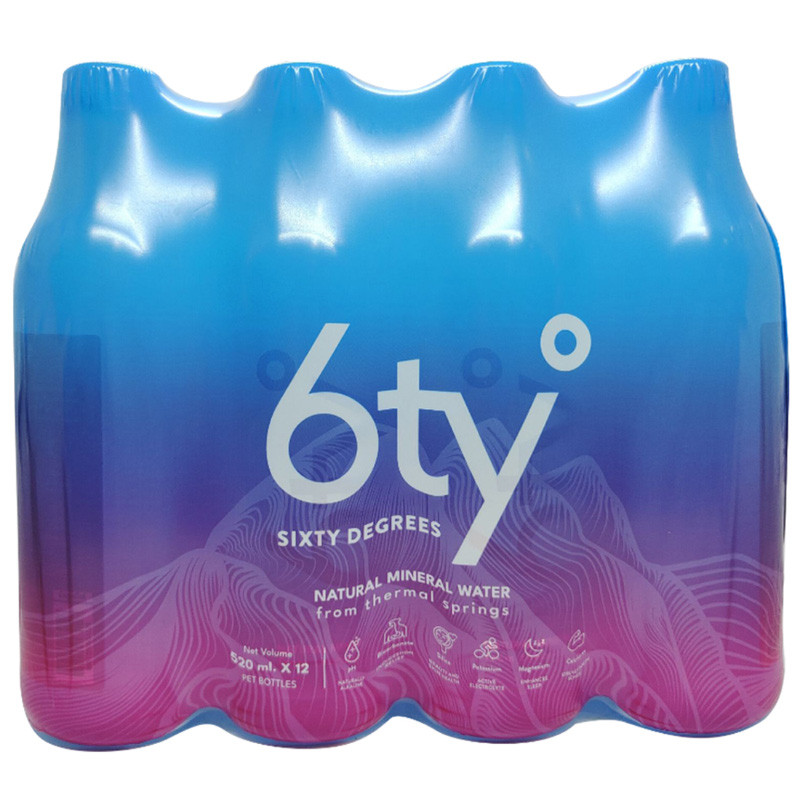 ซิกตี้ดีกรีน้ำแร่ธรรมชาติ100เปอร์เซ็นต์ 520มล. แพค 12 Sixty Mineral Water 520ml X12 [หมายเลขบาร์โค้ด 8857200584159 ]
