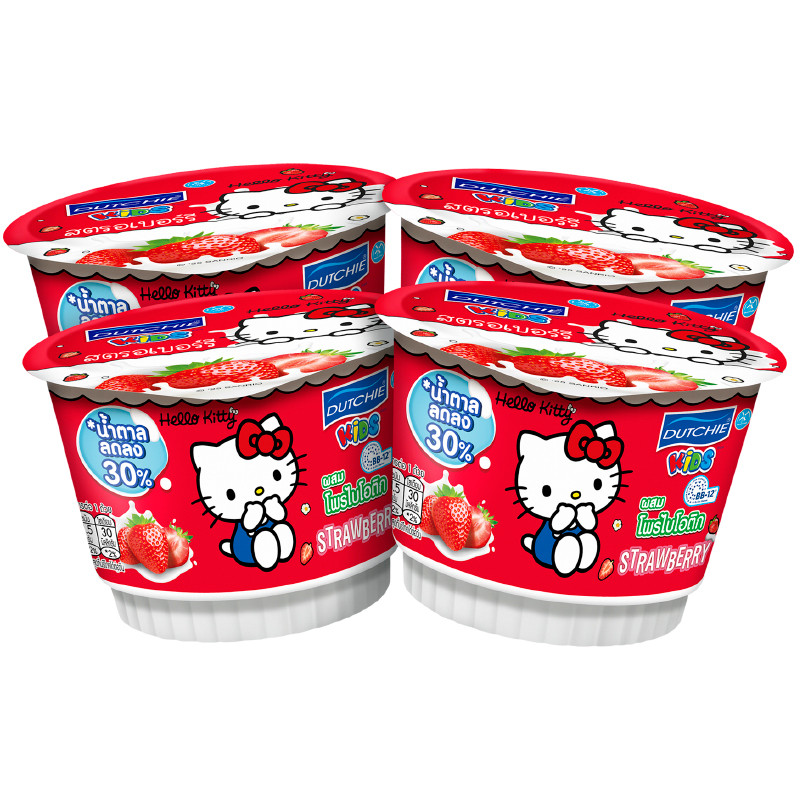 ดัชชี่คิดส์โยเกิร์ตสตรอเบอร์รี่ 80ก แพค 4 Dutchie Kids Yoghurt with Strawberry 80g. Pack4 [8851717029233 ]
