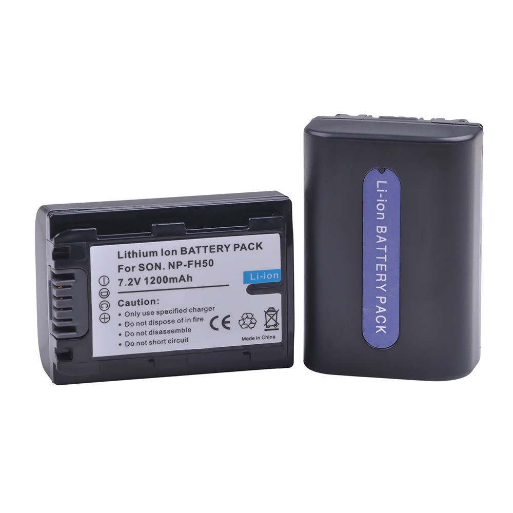 2Pcs NP-FH50 NP แบตเตอรี่ FH50 Sony A230 A330 A290 TG7 A390 HDR-TG1E TG3 TG5 DSC-HX200,แบตเตอรี่ NPF