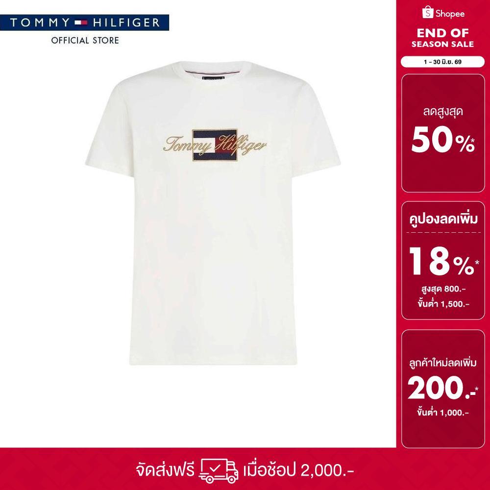 Tommy Hilfiger เสื้อยืด ผู้ชาย รุ่น MW0MW41500 YBL - สีขาว ทรง Regular