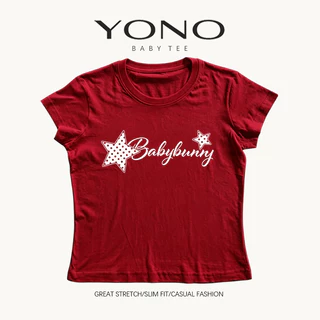 (พร้อมส่ง24ชม.) baby tee สีน้ำตาล ลายดาวลายจุดกับตัวอักษร ฟีลวินเทจหวานเท่ ทรงเข้ารูป ใส่ชิคแมตช์ง่าย
