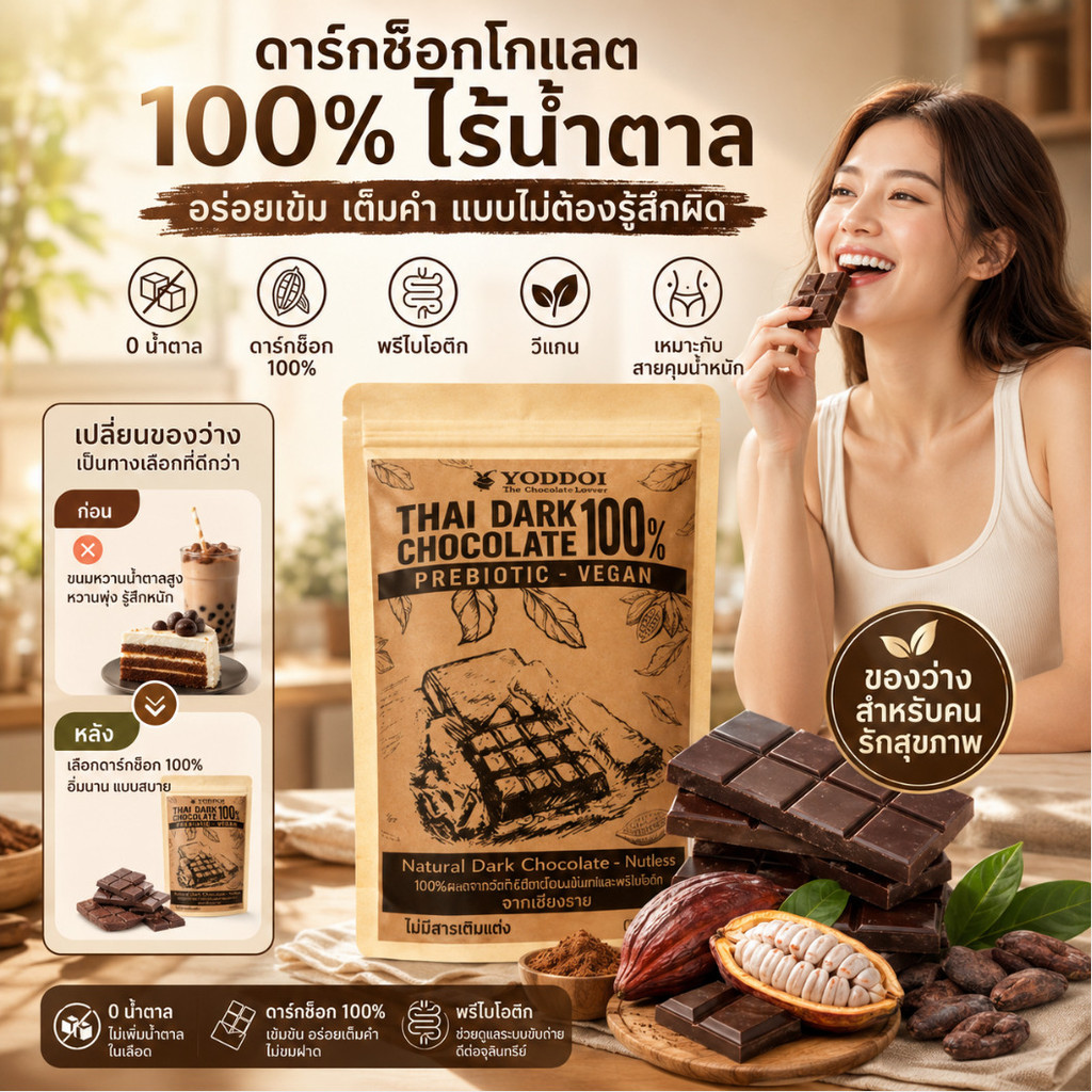 🍫ช็อกโกแลต/ดาร์กช็อกโกแลต ถั่ว ฟิตเนส ไขมันต่ำ ขมสุด ไม่มีน้ำตาล ลดน้ำหนัก ขนมเพื่อสุขภาพ