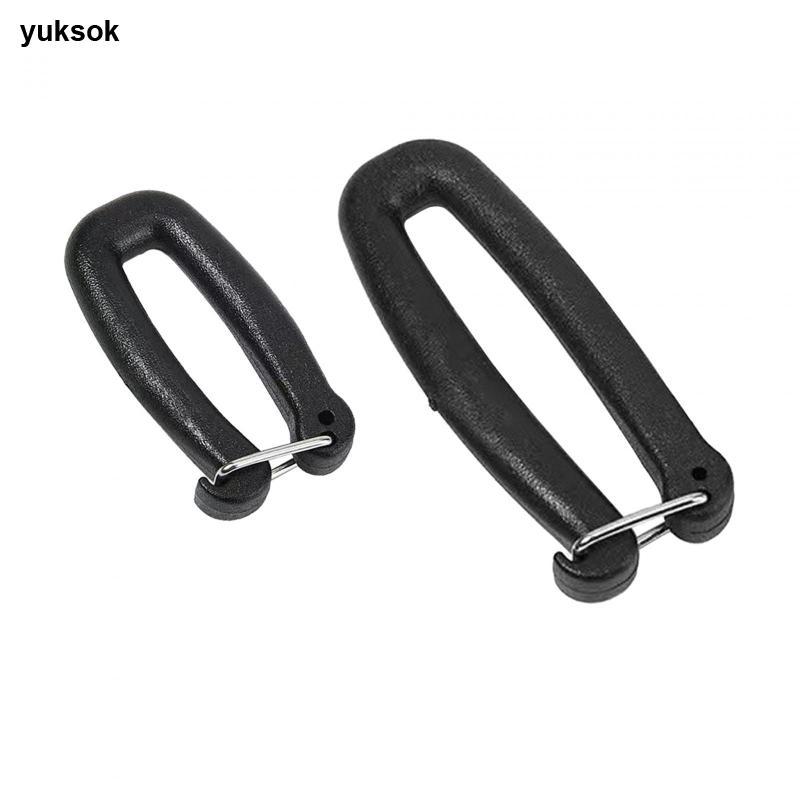 Yuksok ชุดคลิปหนีบพาราคอร์ด 10 ชิ้น คาราไบเนอร์ ตัวยึดแบบ Snap สําหรับสิ่งที่แนบมาสายรัด ผลิตจากวัสดุ PP ทนทานสําหรับใช้งานกลางแจ้ง แคมป์ปิ้ง ฯลฯ