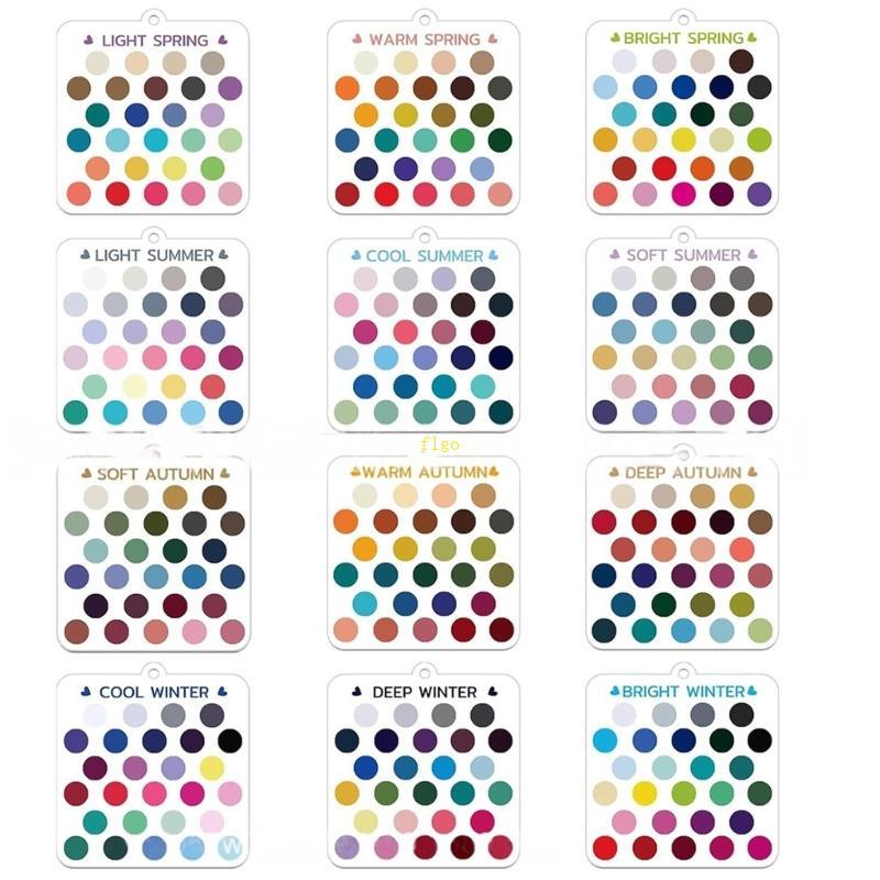 Flgo 12 ชิ้นอะคริลิคฤดูกาลสีพวงกุญแจใสน่ารักพวงกุญแจจี้อุปกรณ์เสริมกระเป๋าเครื่องประดับสําหรับกระเป๋าตกแต่ง
