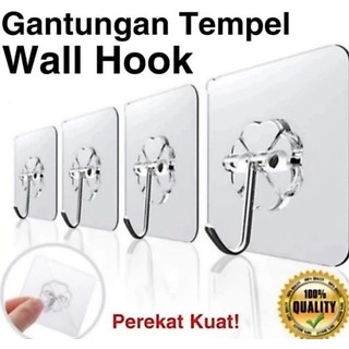 Powerfull Hook Wall Gantungan (10 PCS) Kait Pintu Dinding Tembok Keramik Hanger