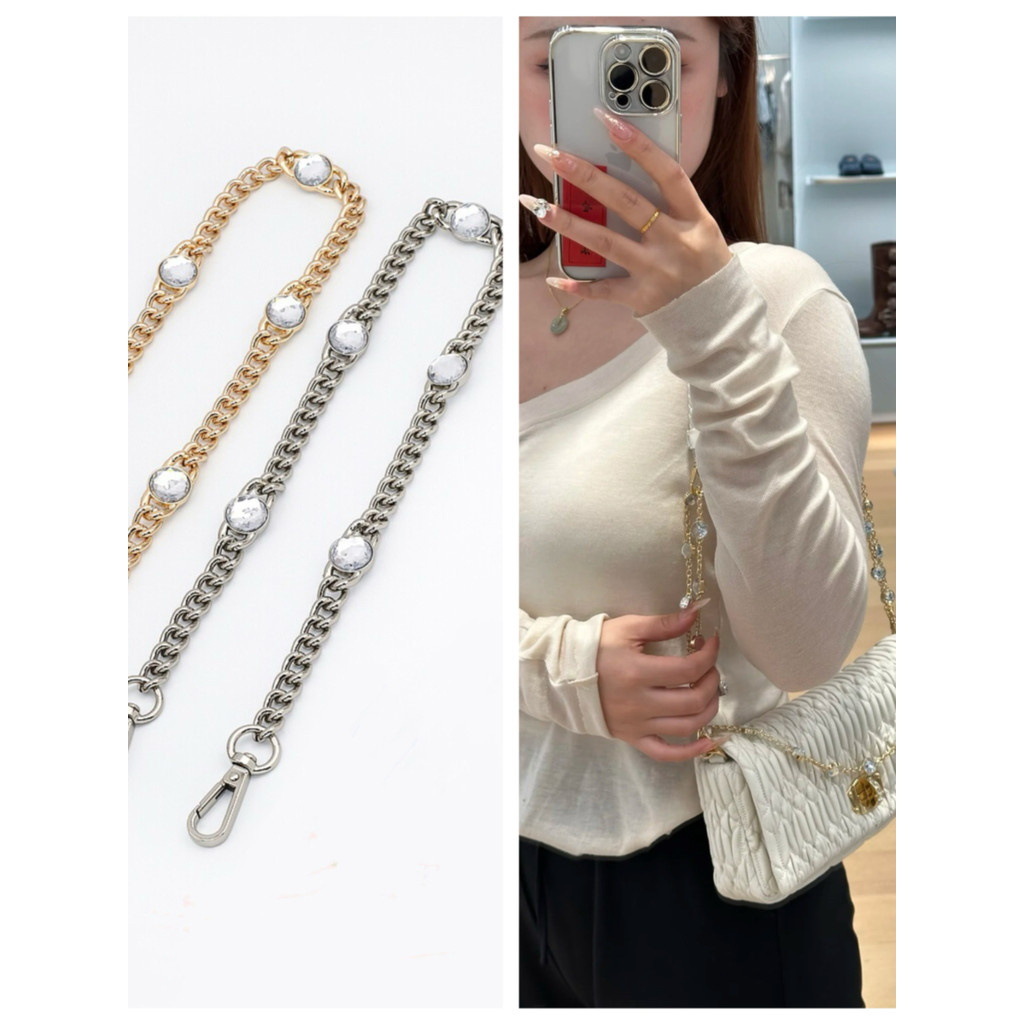 Miu Mumu กระเป๋าคริสตัลเพชรเปลี่ยนกระเป๋าสี่เหลี่ยมเล็กรักแร้ไหล่ Messenger Rhinestone กระเป๋าอุปกรณ