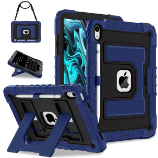 เหมาะสําหรับ iPad 12th A19 2026/11th A16 Air 11 13 M2/M3/M4 AIR4 /AIR5 10.9 Mini6 Mini7 3-in-1 เคสกันกระแทกและทนต่อการตกพร้อมสายคล้องไหล่แบบพกพามือถือ