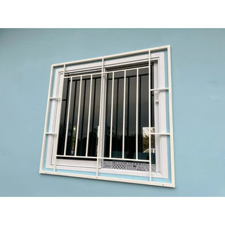 หน้าต่างเหล็กดัด ขนาด 110*110ซม. สีขาวกับสีดำ(บานเดี่ยว)แข็งแรง กันขโมย**สั่งทำขนาดพิเศษได้